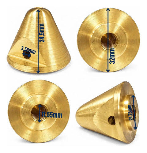 Porca Cone Hélice Para Motor De Popa Yamaha 8hp Pinado Dourado