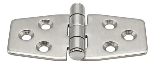 Par Dobradiça Simétrica 6 Furos Inox 76 X 40 Mm Tampa Porta