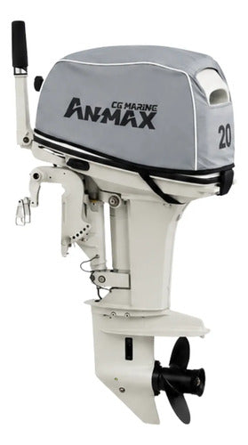Capa Do Capô Para Motor Popa Anmax 20hp Cinza