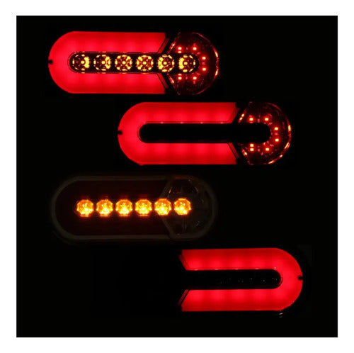 Par De Lanternas Full Led Carretinha 3 Funções Top Luz Placa