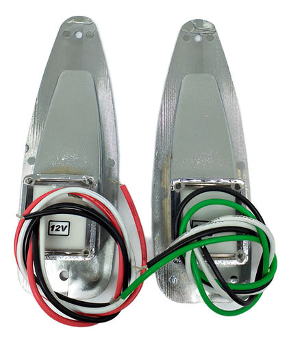 Luz De Navegação Barco Olho De Tubarão Cromado Abs Arieltek