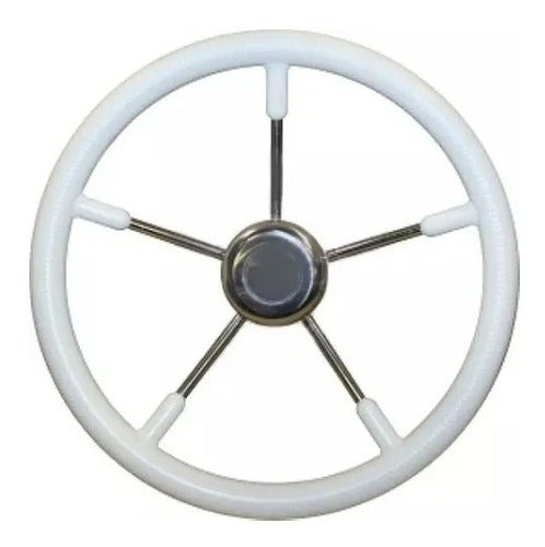 Volante Náutico Inox Branco 35 Cm