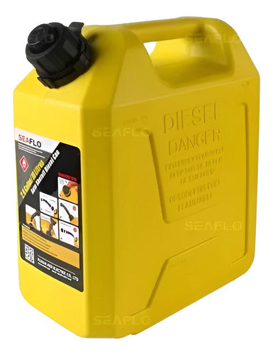 Tanque Galão Combustível 5 Litros Amarelo C/ Bico P/ Controle Seaflo