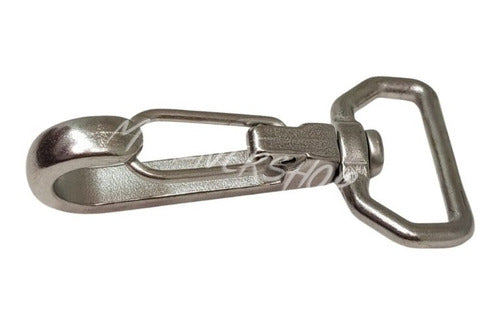 Par Mosquetão Inox Para Capota Toldo Nautico 360°