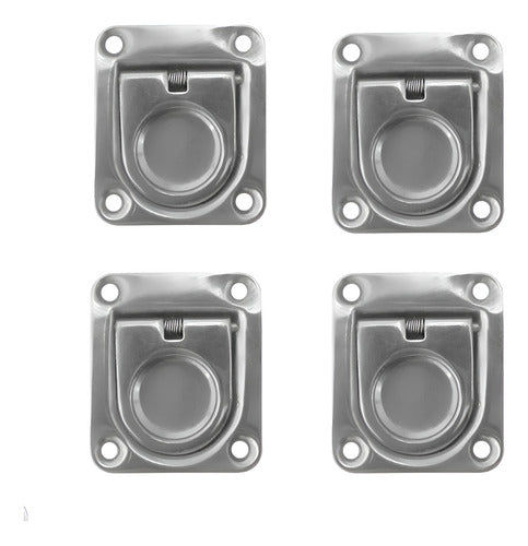 Puxadores Embutir Alça Aço Inox 65 X 55 Barco Lancha 6 Un