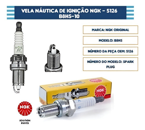 Vela De Ignição Náutica 5126 B8hs-10 Ngk