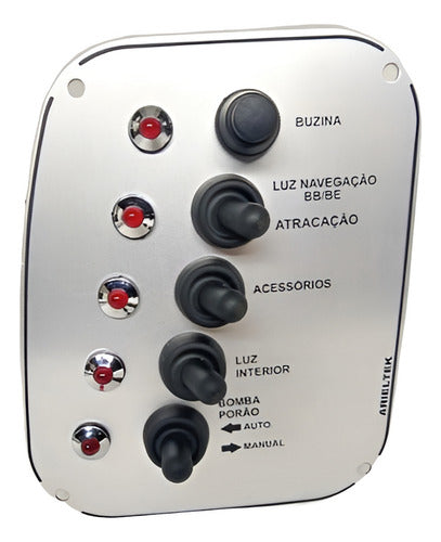 Painel Comando Náutico 5 Funções Barcos Lanchas Arieltek