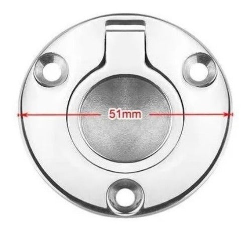 Puxador De Tampas Portas Em Inox 5 Cm Redondo Barco Lancha