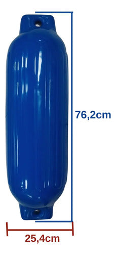 4 Defensa Náutica Inflável G6 25,4x76,2 Cm Barco Lancha Azul