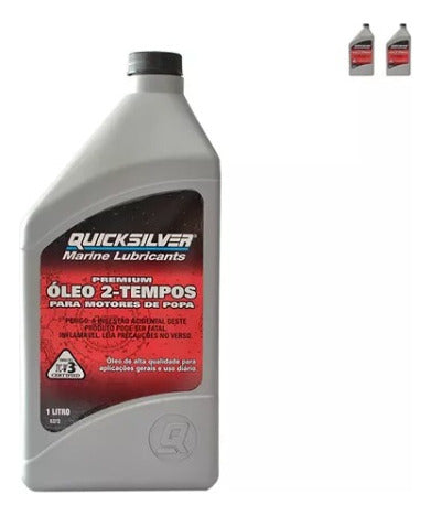 Óleo De Motor Quicksilver 2 Tempos Tcw3 Mercury Kit 2 L