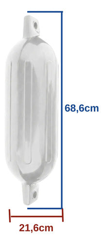 Par Defensa Náutica Inflável G5 21,6 X 68,6cm Barco Lancha Branco