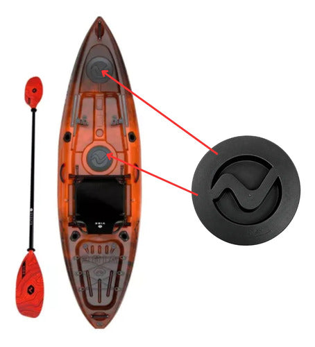 Escotilha Com Sacola Abs 8  Protecao Uv Vibe Caiaque Barco Preta