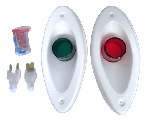 Luz Navegação Olho Tubarão Em Led Barco Lancha Branco