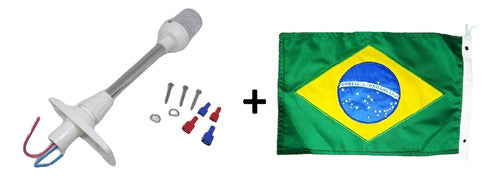 Mastro De Luz De Alcançado 25 Centímetros Com Bandeira