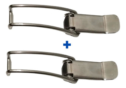 Kit C/2 Fecho De Pressão Em Inox Dobrável 8,7cm Barco Lancha