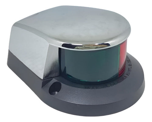 Luz De Navegação Iluminação Proa Bicolor Bombordo Cromada 12V