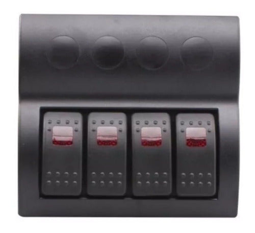 Painel Elétrico Náutico 4 Botões C/ Led 12v 24v Barco Lancha