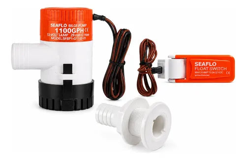Bomba De Porão 1100 Gph 12v + Automático + Saída  Seaflo