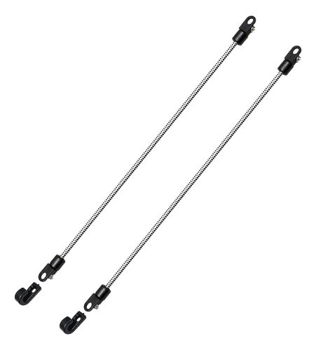 Kit 2 Travas + 2 Cordas Elasticas Trançadas 37cm P/ Caiaques Preto