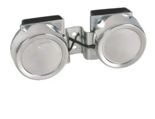 Buzina Elétrica Compacta Dupla 12v Aço Inox