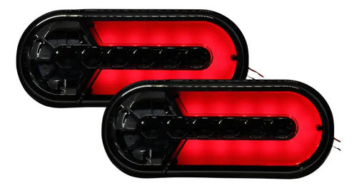 Par De Lanternas Full Led Carretinha 3 Funções Top Luz Placa