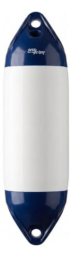 Defensa Náutica Inflável F0 11,4 X 40,6cm Barco Lancha Branco E Azul