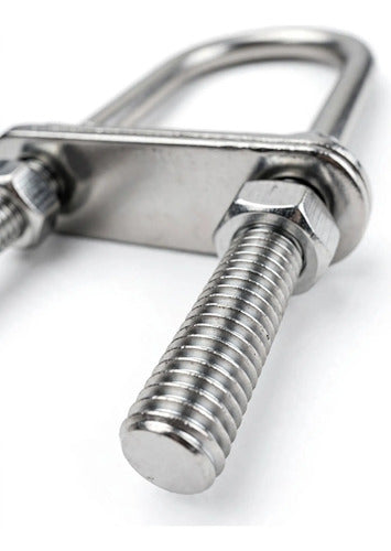 Grampo U-bolt Chapa Dupla 60mmx40mmx90mm Aço Inox Aisi 316