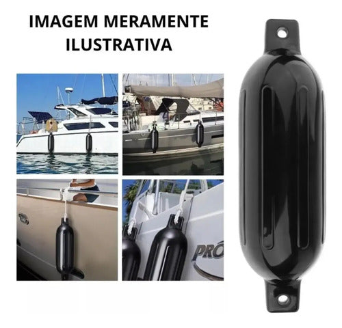 4 Defensa Náutica Inflável G3 14 X 51 Cm Preta Lancha Barco