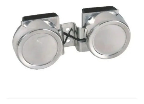 Buzina Elétrica Compacta Dupla 12v Aço Inox