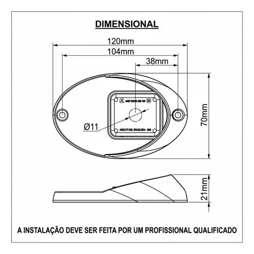 Luz De Atracação E1479 Luz Branca 12v Preto Arieltek Branca