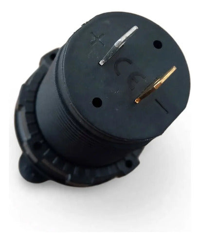 Carregador Usb Duplo Para Painel Para Motorhome E Barcos Preto