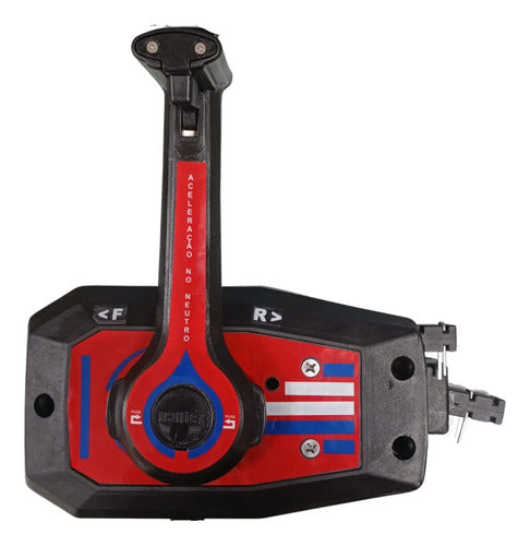 Manete Comando Motor Popa Yamaha Suzuki Mercury Japonês Preto e Vermelho