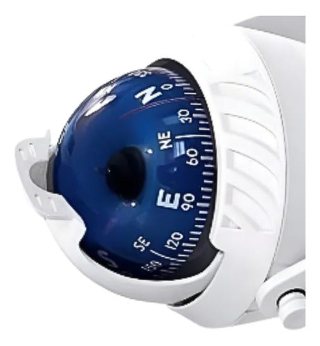 Bússola Nautica Barcos Lanchas Com Iluminação Abs Branco