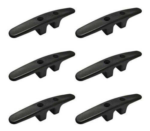 Cunho Amarra Cabo 6 Pol Em Nylon Preto 6 Peças