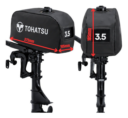 Capa Do Capô Para Motor Popa Tohatsu 3,5 Hp Preto