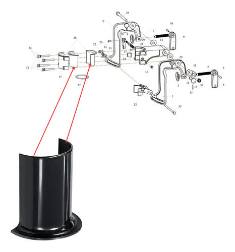 Bucha Suporte Giratório Superior Motor  Hidea 3hp Original