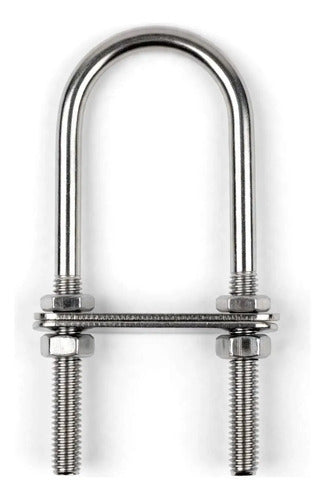 Grampo U-bolt Chapa Dupla 60mmx40mmx90mm Aço Inox Aisi 316