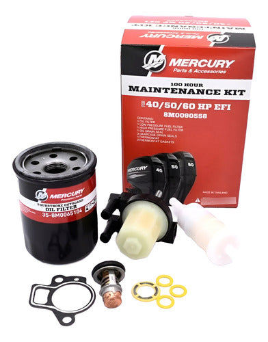 Kit Revisão Motor De Popa Mercury 100 Horas 40/50/60hp Efi
