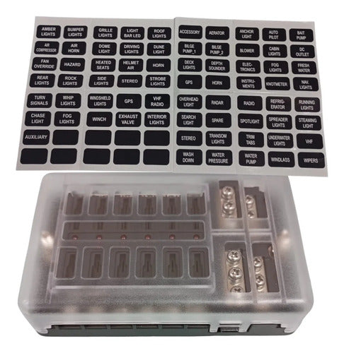 Bloco De Fusiveis Tipo Blade 12 Vias Com Barra Negativa 12v