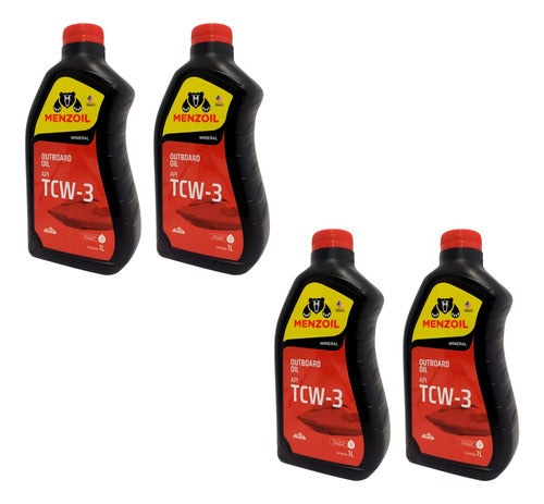 Óleo Menzoil Tcw3 Motor De Popa Barco Lancha 2 Tempos 4 L