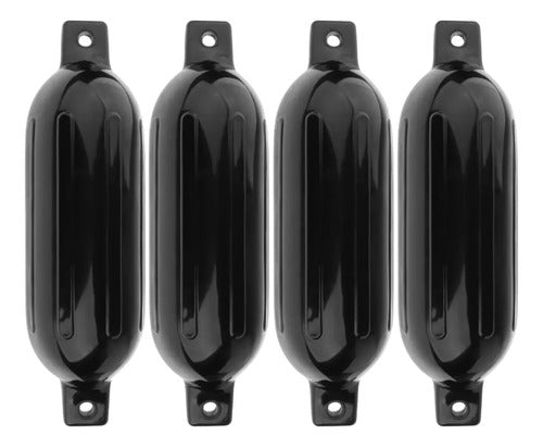 4 Defensa Náutica Inflável G4 16,5x58,4 Cm Barco Lancha Preto
