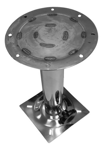 Pedestal Proa Base Giratória 360° Inox 33cm P/ Banco Lancha Prateado