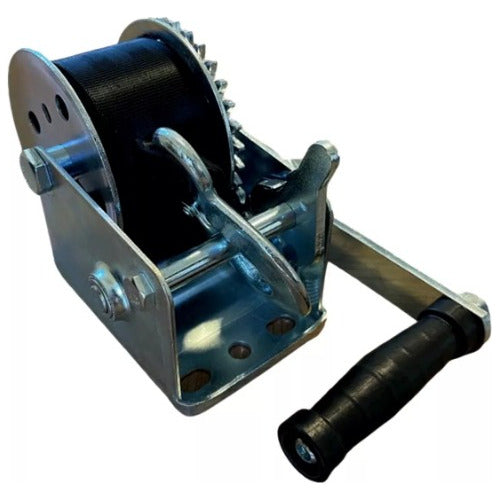Guincho Manual C/ Fita P/ Embarcação E Suporte Em Aço 1000lb