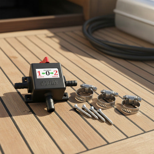 Registro Para Dois Tanques Barcos E Lanchas 3/8 Até 250 Hp