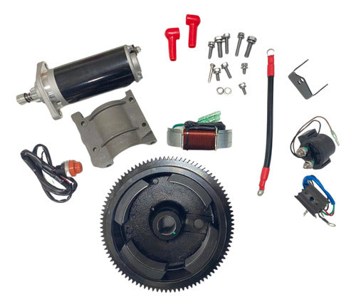 Kit Partida Elétrica P/ Motor Popa Yamaha 15hp Fm Completo