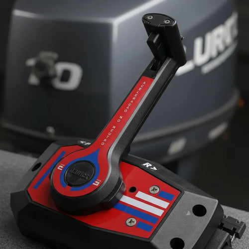 Manete Comando Motor Popa Yamaha Suzuki Mercury Japonês Preto e Vermelho