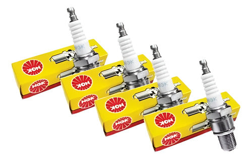 Kit 4 Vela de Ignição Ngk BR8HS-10 Para Motor Mercury 50 Hp