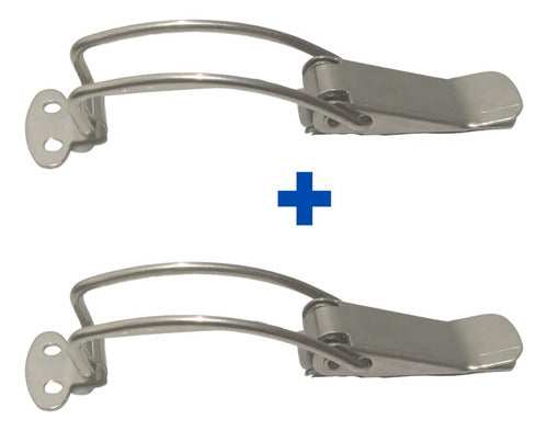 Kit C/2 Fecho De Pressão Em Inox Dobrável 8,7cm Barco Lancha