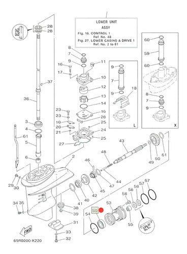 Rolamento Engrenagem Ré Motor De Popa Yamaha 25hp