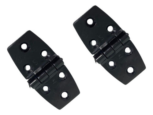 Par Dobradiça Nylon 6 Furos 74x35mm P/ Barco Lancha Iate